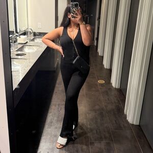 Elegant Black Boot Cut Jumpsuit